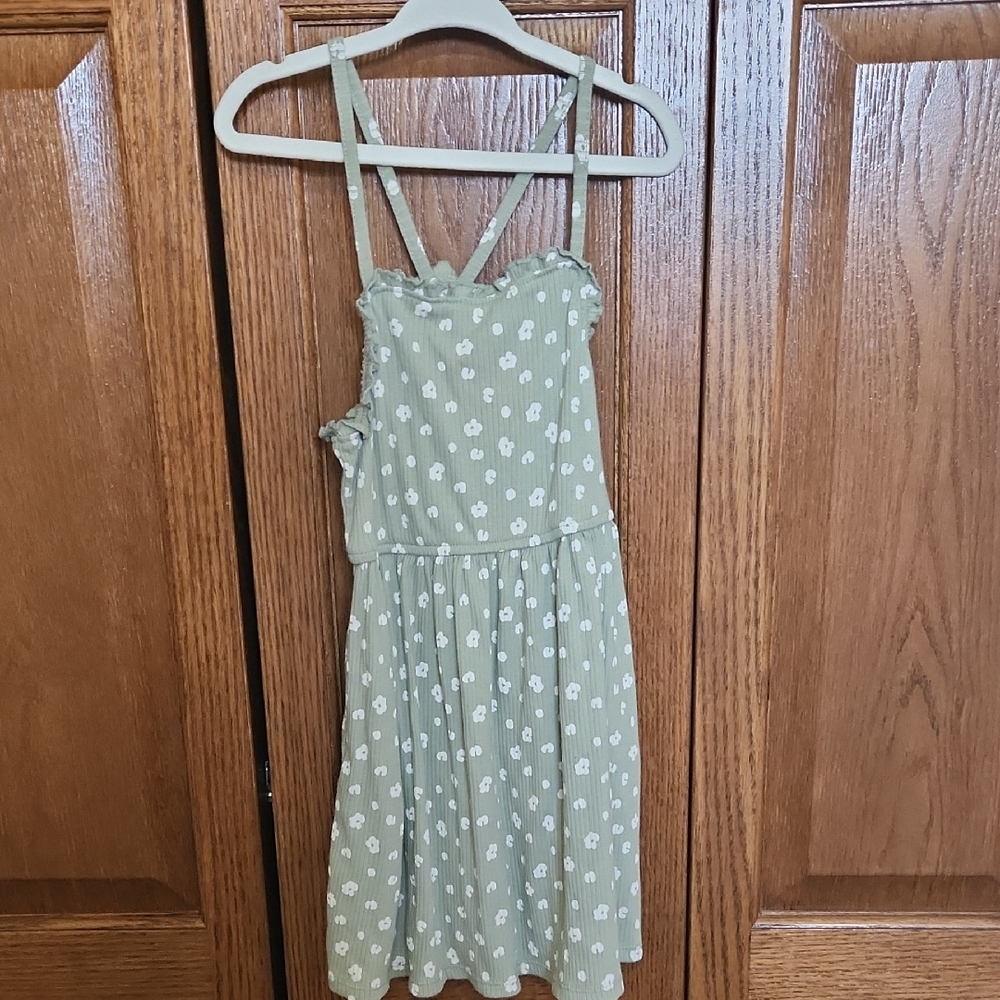 Cat & Jack Sage Green Dress with White Dots
